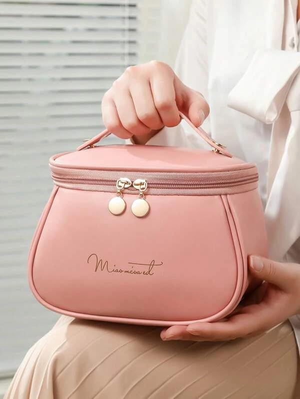 PU Leather Travel Toiletry Cosmetic Makeup Carry Bag Organizer for Women Girls