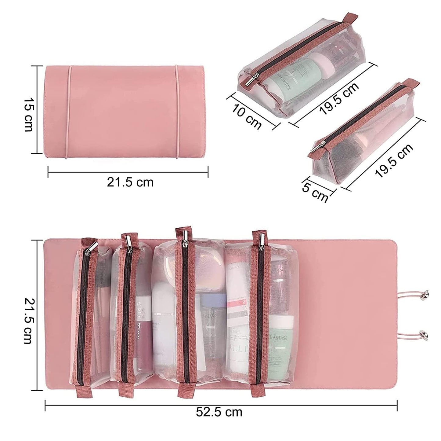 4 In 1 Travel Toiletry Makeup Cosmetic Organizer Pouch Bag Travel Storage Organizer Bags