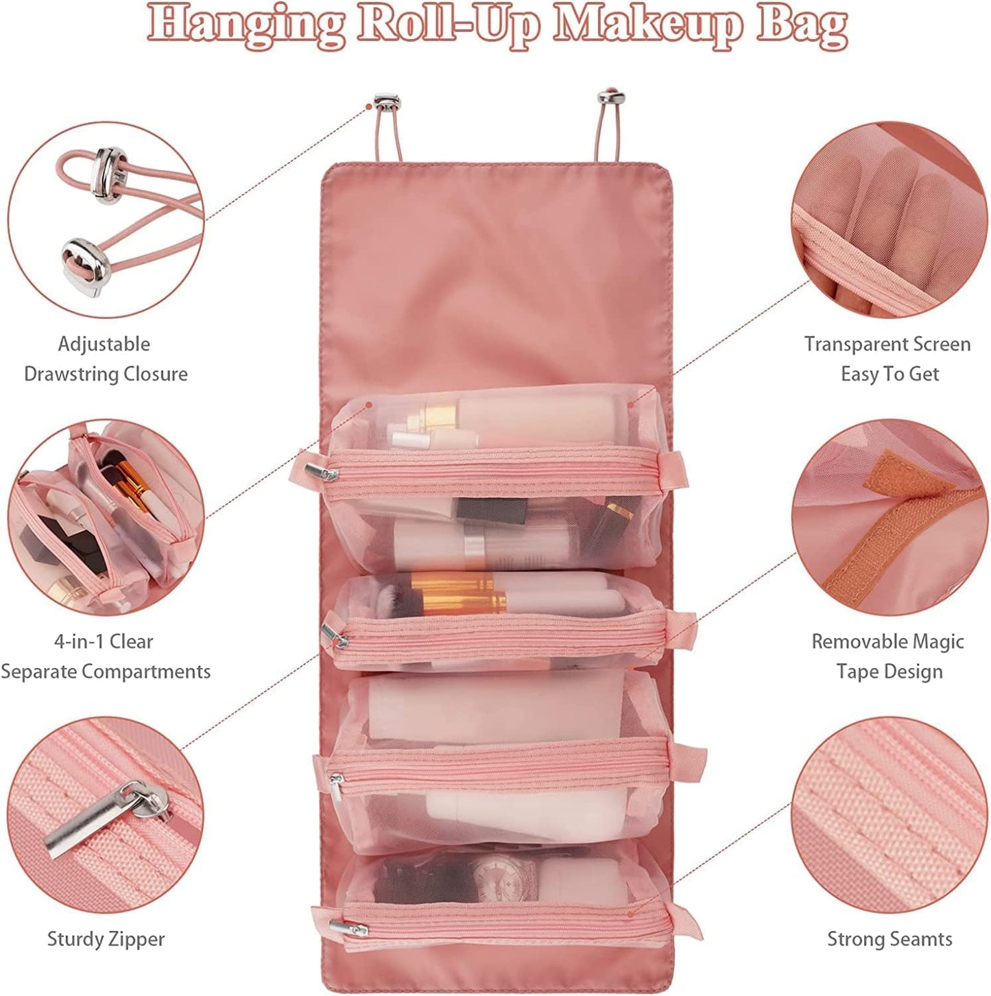 4 In 1 Travel Toiletry Makeup Cosmetic Organizer Pouch Bag Travel Storage Organizer Bags