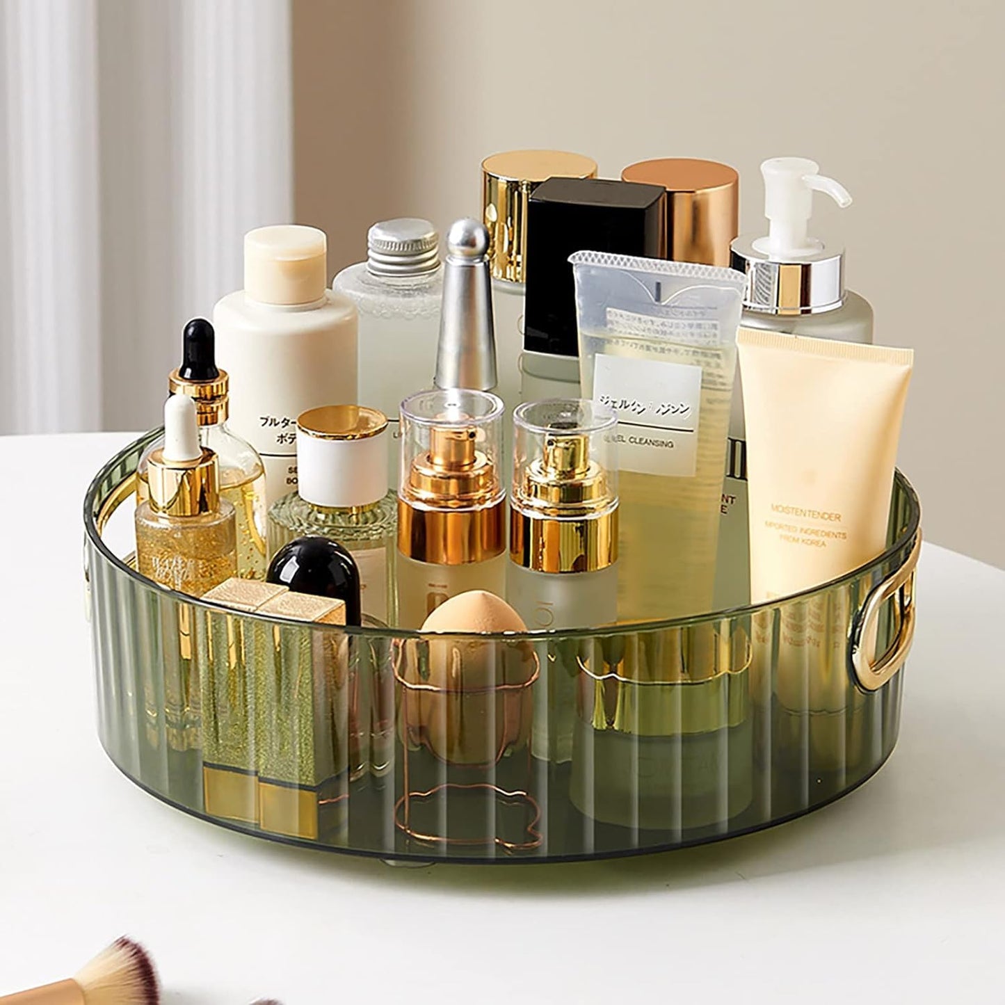 Multi-Purpose 360° Rotating Organizer Tray,Space-Saving(Green)