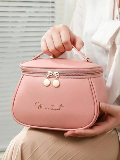 PU Leather Travel Toiletry Cosmetic Makeup Carry Bag Organizer for Women Girls