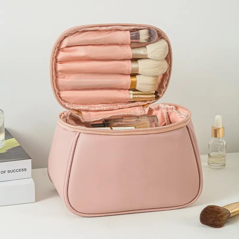 PU Leather Travel Toiletry Cosmetic Makeup Carry Bag Organizer for Women Girls