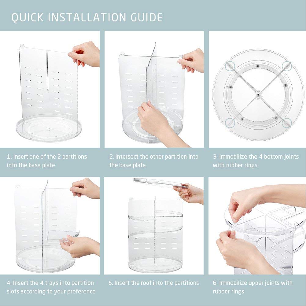 Cosmetic Makeup Organizer for Women, Bride & Girls - 360 Rotating Storage Organiser Box