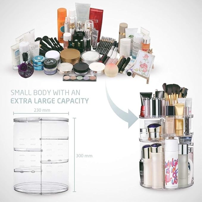 Cosmetic Makeup Organizer for Women, Bride & Girls - 360 Rotating Storage Organiser Box
