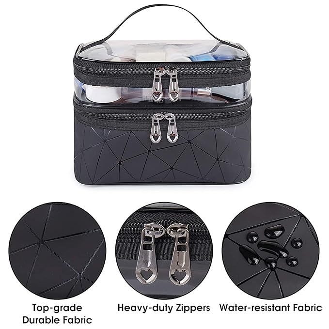 Luxury Double Layer Makeup Pouches for Women