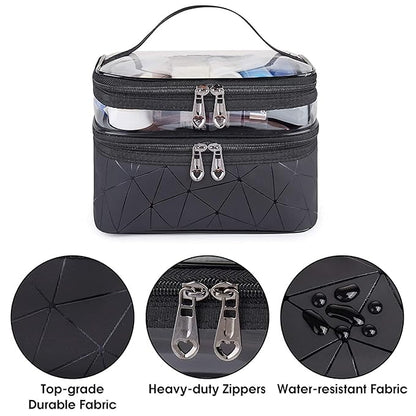 Luxury Double Layer Makeup Pouches for Women