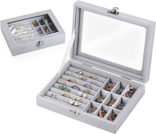 Jewellery Organiser Velvet Storage Box