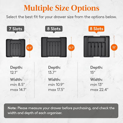 Large Silverware Drawer Organizer, Expandable Utensil Tray