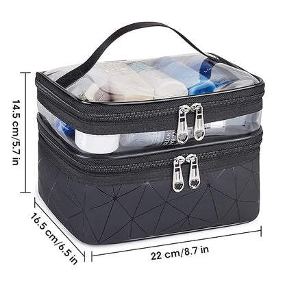 Luxury Double Layer Makeup Pouches for Women