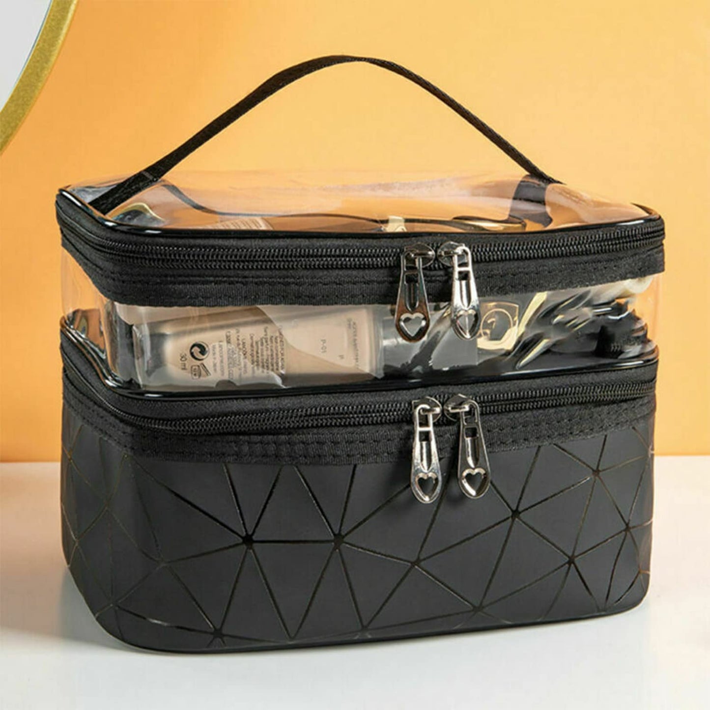 Luxury Double Layer Makeup Pouches for Women