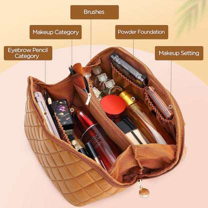 Travel Cosmetic Bag Women's Makeup Large Capacity Portable PU Leather Multifunctional Storage Organizer Bag