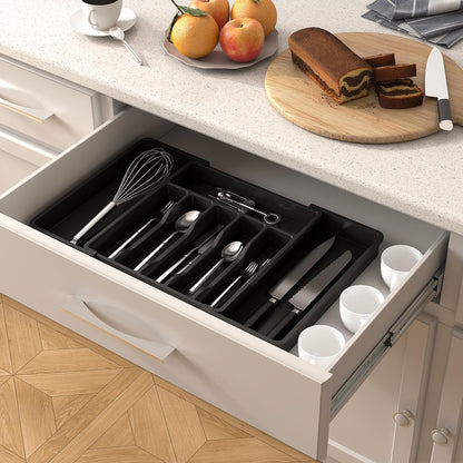 Large Silverware Drawer Organizer, Expandable Utensil Tray