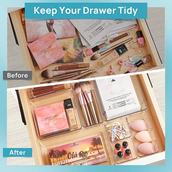Clear Drawer Organizer Set - Multi-Size(Pack Of 10)