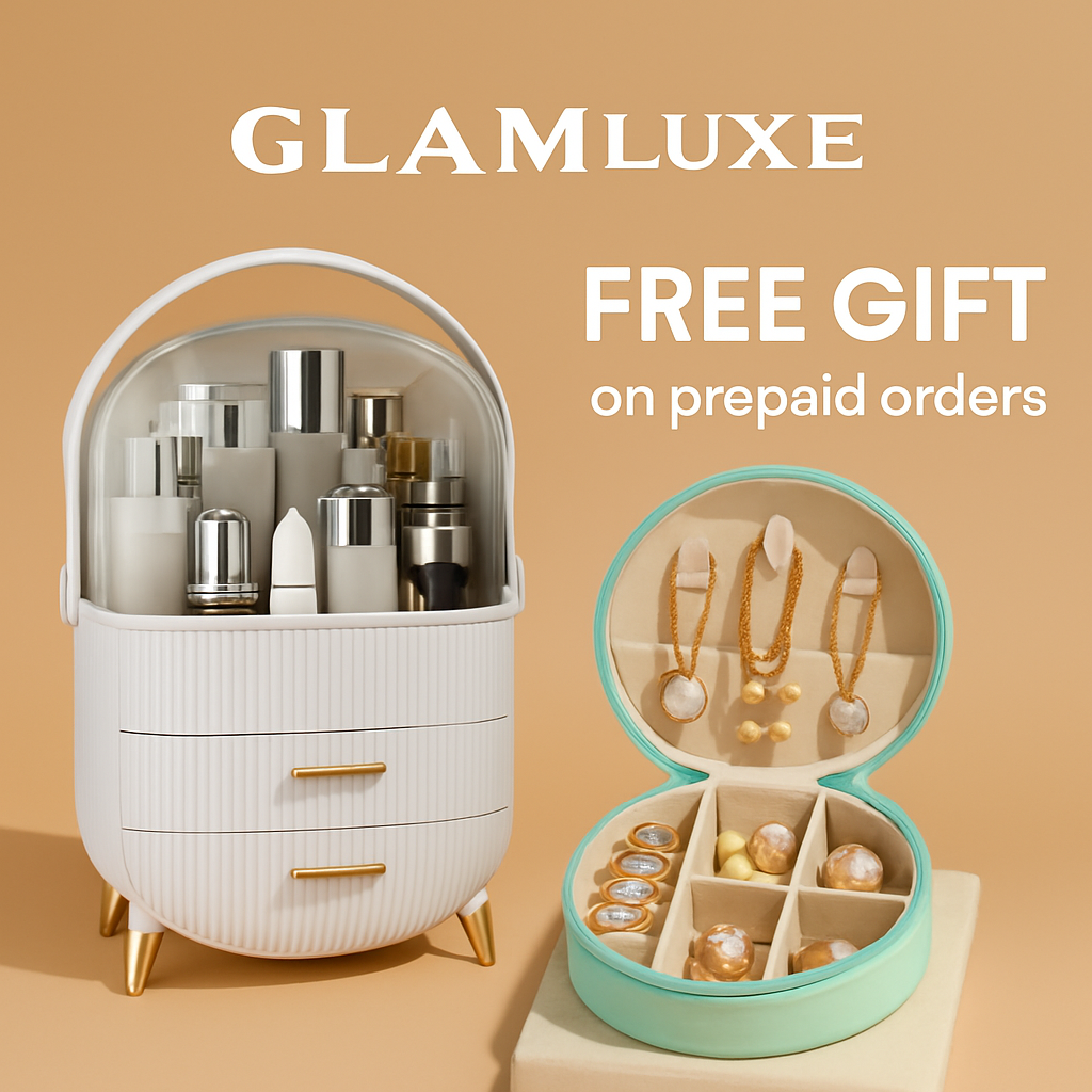 Luxury Makeup & Skincare Organiser ✨ Prepaid Special Offer – Get a FREE jewellery Organizer Worth ₹500! 💝