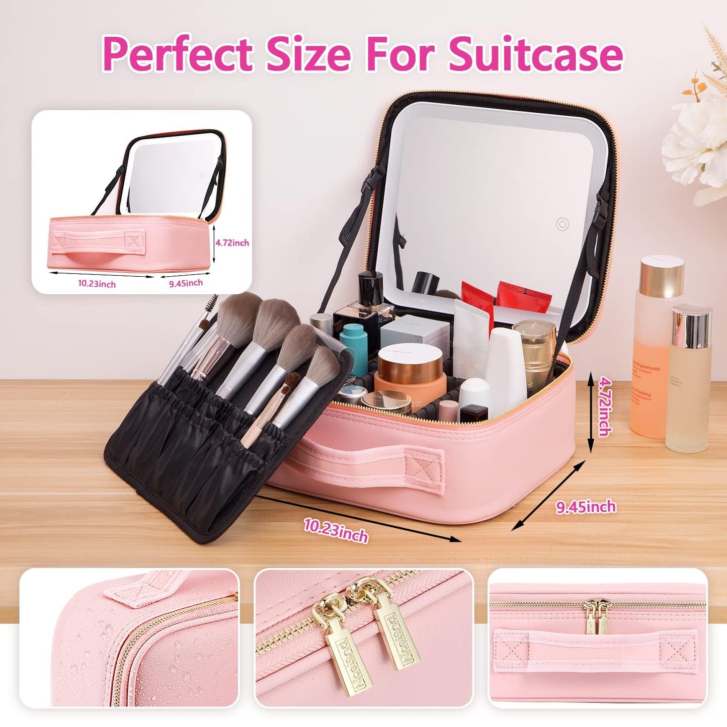 Makeup Vanity With LED Mirror