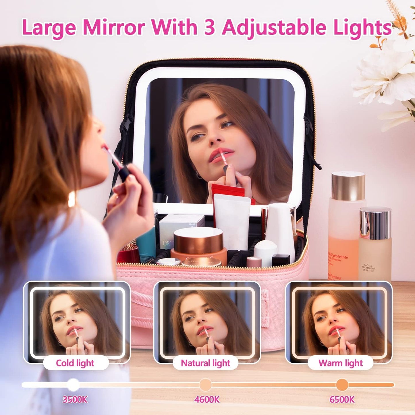 Makeup Vanity With LED Mirror